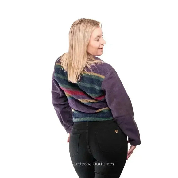 Vintage Wool 80's Western Striped Jacket - S - Picture 5 of 8